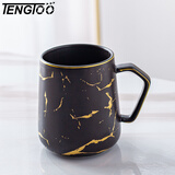 TENGTOO 情侣漱口杯陶瓷欧式北欧套装刷牙杯简约小清新洗漱杯 黑金纹杯
