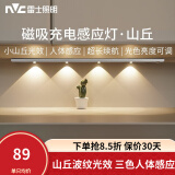 雷士（NVC） 小夜灯猫眼磁吸充电感应灯波纹橱柜灯酒柜展柜玄关起夜氛围灯 山丘-银【60cm】三色-2000毫安