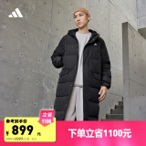 adidas 530蓬长款保暖连帽鸭绒羽绒服男女同款冬季阿迪达斯轻运动 黑色 2XS