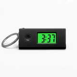 迷你时间表学生考试专用电子表桌面时钟夜光表钟便携钥匙扣小挂表 黑色 有夜光无闹钟