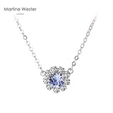 瑪汀薇思（Martine Wester）英国水晶项链女时尚简约网红吊坠浅玫红梦露花朵施华洛生日礼物 薰衣草紫色