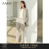 AMII职业西服套装女春夏新款休闲外套时尚西装两件套 卡其(西裤) 160/84A/M