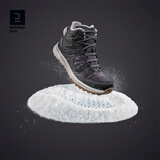 迪卡侬（DECATHLON）棉鞋女户外防水保暖防滑缓震东北冬季雪地靴女徒步鞋女鞋子 黑色-女士 37