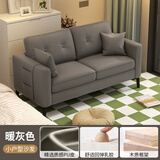 彻彻网红款出租房卧室双人沙发小户型经济型服装店二人两人皮艺小沙发 【升级皮质】优雅灰升级乳胶 120cm 双人位【送置物袋+抱枕】