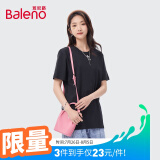 班尼路（Baleno）圆领纯色薄款透气宽松情侣百搭体恤88902284 00A纯黑 XL