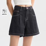 森马牛仔裤女简约时尚A字裤ins潮夏季凉感短裤休闲风109324122005