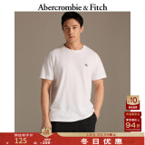 ABERCROMBIE & FITCH男装女装情侣装 简约经典小麋鹿圆领短袖黑色T恤KI124-9135 白色 XL  (180/116A)