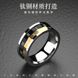 彩莱娅罗马数字钛钢戒指男潮欧美ins英文单身戒指小众设计可转动指环时尚潮男霸气不掉色学生尾戒子送男友 默认发美码9号(其他尺码留言)