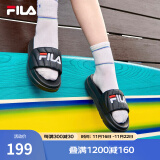 斐乐（FILA）女鞋运动拖鞋厚底凉拖沙滩鞋漂流船 黑-BK 37.5