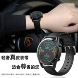 卡伦顿 适用华为gt5表带 华为手表watch4 Pro表带真皮 WATCH3 GT5 GT4 GT3 GT2 荣耀gs4 i3男女腕带 【爵士黑】真进口牛皮 带检测报告 22mm接口通用