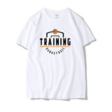 挽力奇篮球短袖t恤纯棉落肩男美式投篮训练服透气宽松百搭舒适篮球上衣 白色【TRAINIGN-橙】 2XL(155-170斤)