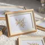 云创典 简约相框摆台树脂相框 装饰摆桌美甲展示相架相框 清新米黄 8寸【挂摆两用】内径15.2*20.3