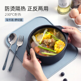 Saemmi硅胶锅垫餐桌垫隔热垫家用盘碗茶杯垫高级厨房沥水防滑垫儿童餐垫 马卡龙-梦幻蓝