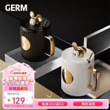 格沵（germ）米奇联名马克杯风琴带盖陶瓷男女伴手礼咖啡杯400ML-青黛黑