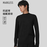 MARKLESS毛衣男士秋冬保暖半高领针织衫休闲内搭套头打底衫0710 星空黑XL
