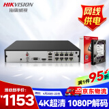 HIKVISION海康威视网络监控硬盘录像机8路POE网线供电NVR满配8个摄像头带2T硬盘DS-7808N-K1/8P