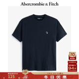 ABERCROMBIE & FITCH男装女装情侣装 简约经典小麋鹿圆领短袖黑色T恤KI124-9135 藏青色 L  (180/108A)