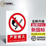 京功消防标识标牌安全生产警示贴标志警告危险标语建筑施工工地标志牌 严禁烟火T366 30x40cm