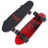 一豹 大鱼板滑板 枫木小鱼板成人 刷街代步滑板 大鲨鱼3 指纹【大鲨鱼3】+黑桥+F1黑轮|