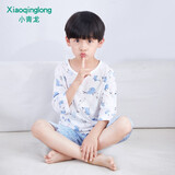 小青龙小青龙 夏季薄款竹纤维儿童睡衣男童女童宝宝小孩中大童空调服 小鲸鱼海豹（男宝宝） 140 (建议130-140cm)