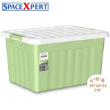 SPACEXPERT衣物收纳箱塑料整理箱车载储物箱16L绿色 1个装 不带轮