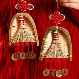 全品屋 乔迁之喜装饰新居入宅布置扫帚挂件进宅搬新家挂饰仪式用品全套 日进斗金（吉字扫帚+簸箕挂件）