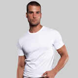 拓品高端纯色体恤衫男士修身圆领短袖t恤紧身半袖夏季健身运动上衣服 白色 （偏蓝 更显白） M /165