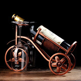 康之润 欧式铁艺红酒架摆件家居装饰品酒具葡萄酒架创意复古酒柜摆设 皇家马车挂杯款