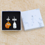 钻名堂 抖音同款时尚情侣项链吊坠闺蜜可爱毛衣链男女朋友情人节礼物 牛奶+曲奇项链1套【礼盒包装】