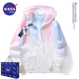 NASA BASE官方潮牌联名外套男女款春夏季青少年渐变防晒衣服大码皮肤衣夹克 09粉色（防晒衣） L（建议100-120斤）