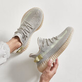 回力运动鞋男椰子鞋网面透气软底跑步鞋休闲徒步鞋 WL-3630 米灰绿 39