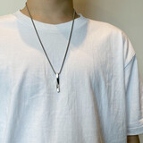 EKUSTYEE 简约男潮长款嘻哈项链百搭情侣毛衣链子蹦迪配饰钛钢吊坠女 螺旋长棍（链条钛钢不掉色）