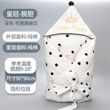 比多乐新生婴儿包被初生宝宝抱被用品秋冬季加厚款抱毯双层春夏季包单 皇冠波点【深冬加厚可拆胆】 90*90cm