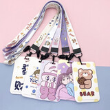 逗趣家 卡套卡通学生饭卡地铁公交卡包挂脖挂绳工作牌卡套银行卡身份证学生证公交地铁门禁卡饭卡保护套 INS风卡通款单个长绳款（款式随机）