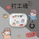 饰卓适用于vivo iQOO TWS1耳机套iQOO TWS1蓝牙耳机保护壳iqootws1透明外壳 【透明壳-打工人+sup指环】 iQOO TWS1
