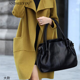 ANDSEEYOU品牌 女士手提包 单肩斜挎包女大容量软皮手提包七夕情人节礼物 大款黑色