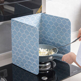 温庭防油挡板炒菜防溅可折叠挡油板耐高温铝箔挡板易清洗创意隔油板 蓝色