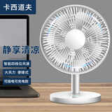 卡西道夫小电风扇家用轻音迷你usb学生宿舍办公室电扇台式床上桌面床头用可充电大风力手持随身便携台扇 20cm面宽-充插两用2倍电量 送 usb充电线