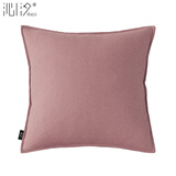 沁汐棉麻靠垫抱枕纯色简约ins靠背酒店亚麻棉靠枕套靠包轻奢沙发抱枕 豆沙粉 45cm*45cm 枕套 （不含枕芯）