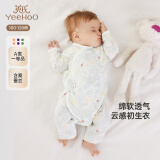 英氏（YEEHOO）婴儿衣服新生儿连体衣男女宝宝纯棉新疆棉婴幼儿居家爬服四季款 丛林鹦鹉【和蛤款】 59cm (建议1-3月 3.5-6.9kg)