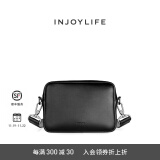 INJOYLIFE男生包包单肩斜挎包男潮牌港风斜挎包复古小包休闲包 黑色