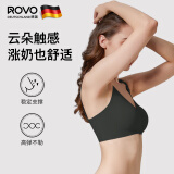 ROVO孕妇哺乳内衣无痕舒适亲肤喂奶内衣聚拢怀孕期专用文胸罩 经典黑 XL