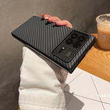 顶竞适用小米Mix Fold3手机壳凯夫拉手感碳纤维纹路保护套mixfold2超薄全包磨砂硬壳散热防摔商务简约 碳纤维纹【全黑色】单后壳 小米 MIX FOLD 3