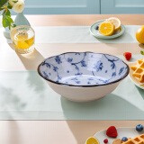 美浓烧（Mino Yaki） 日本进口美浓烧 陶瓷碗饭碗日式餐具 进口家用瓷盘碟大号汤碗 5.5英寸平碗【13.8CM*4.0CM】