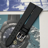 适用于天梭1853海浪系列T112原厂皮带 T112210A 原装真皮表带女 15MM 原厂黑色+银色针扣 15mm