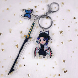 巧奈樱云漫动漫周边亚克力鬼灭之刃刀扣双面挂件钥匙扣挂件 蝴蝶忍 人物高约6CM