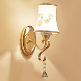 源之瀚 新款金色LED水晶壁灯简约现代床头灯卧室灯楼梯过道灯具酒店灯饰 8005-1 5瓦三色