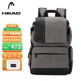 海德（HEAD） 双肩包大容量背包15.6英寸电脑包防泼水摄影包 独立抽屉仓 灰色