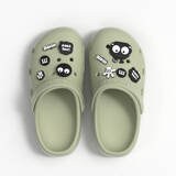 朴西多巴胺情侣洞洞鞋女款夏季外穿2025新款踩屎感沙滩防滑包头凉鞋女 曼波绿+煤球鞋花 37-38