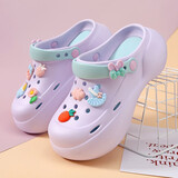 梵科洞洞鞋女厚底甜美潮流外穿休闲增高洞洞凉鞋 紫色 240mm 【37-38】